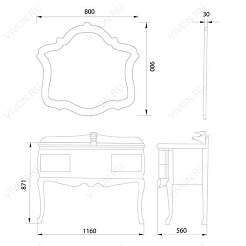 Demax Тумба с раковиной "Флоренция 120" antique amario – фотография-8
